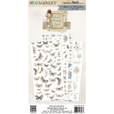 49 &amp; Market - Faded Memory Lane Collection - Blendables - Rub Ons - 6" x 12" - FML35667 - 2 Sheets