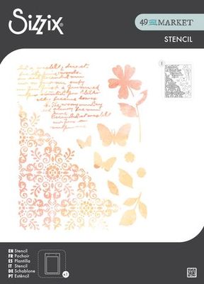 49 &amp; Market &amp; Sizzix - Stencil - Designed by Vicki Boutin - Petal Play - A4 - 667061 - 1 pce