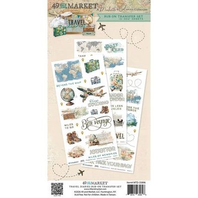 49 &amp; Market - Travel Diaries Collection - By Michelle Coleman - Rub On Transfers - 6" x 12" - MTD35896 -