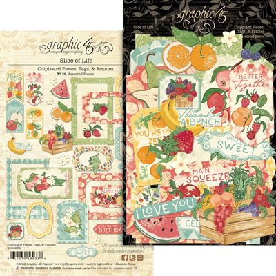 Graphic 45 - Slice of Life Collection - Chipboard - Die Cuts - 6" x 12" - 4503234