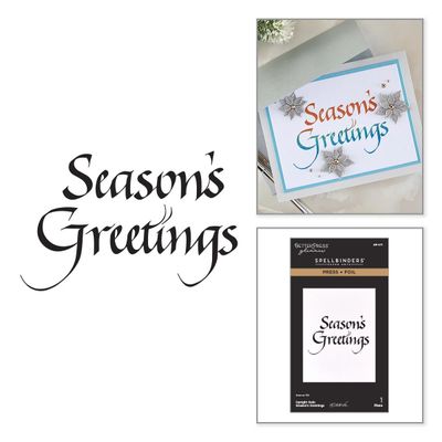 Spellbinders Paper Arts - Betterpress - Press & Foil Plate - Upright Italic - Season's Greeting - By Paul Antonio - BP-0371 - 1 pce