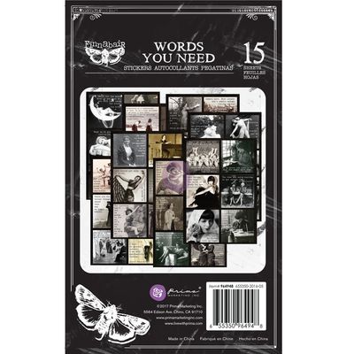 Prima Marketing - Finnabair - Art Daily Planner - Stickers - Words You Need - 964948 - 15 Sheets - 7.5" x 4.5"