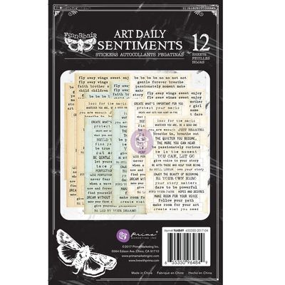 Prima Marketing - Finnabair - Art Daily Planner - Stickers - Sentiments - 964849 - 15 Sheets - 7.5" x 4.5"