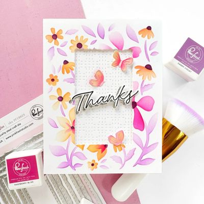 PinkFresh Studio - Stand Alone Stencil Set - Wildflower Notes - 330526 - 4 pcs