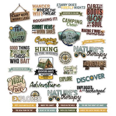 49 &amp; Market - A Dennis Bruton Collection - Campfire Memories - Chipboard Set - DCM37487 36 pcs