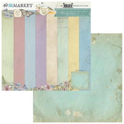 49 &amp; Market - An Art House Whimsy Collection - The Quiet Observer - 12" x 12" - Solids - Paper Pack - TQO37036