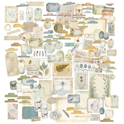 49 &amp; Market - An Art House Whimsy Collection - The Quiet Observer - Ephemera  - TQO37210 - 138 pcs