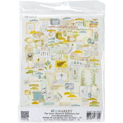 49 &amp; Market - An Art House Whimsy Collection - The Quiet Observer - Ephemera  - TQO37210 - 138 pcs
