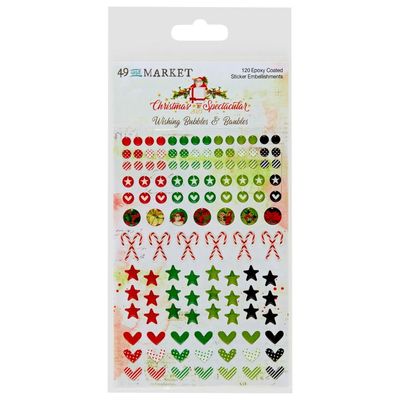 49 &amp; Market - Christmas Spectacular Collection - Epoxy Stickers - Wishing Bubbles - CS24494 - 120 pcs
