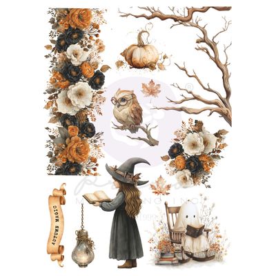 Prima Marketing - The 3 Girls Tales - Made of Magic Collection - Rub On Transfers (inc Tool) - 8.3" x 11.7" - 684884