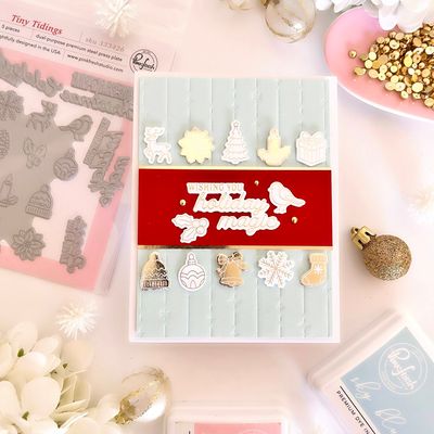 PinkFresh Studio - Season of Wonder Collection - Press Plate - Tiny Tidings - 333426