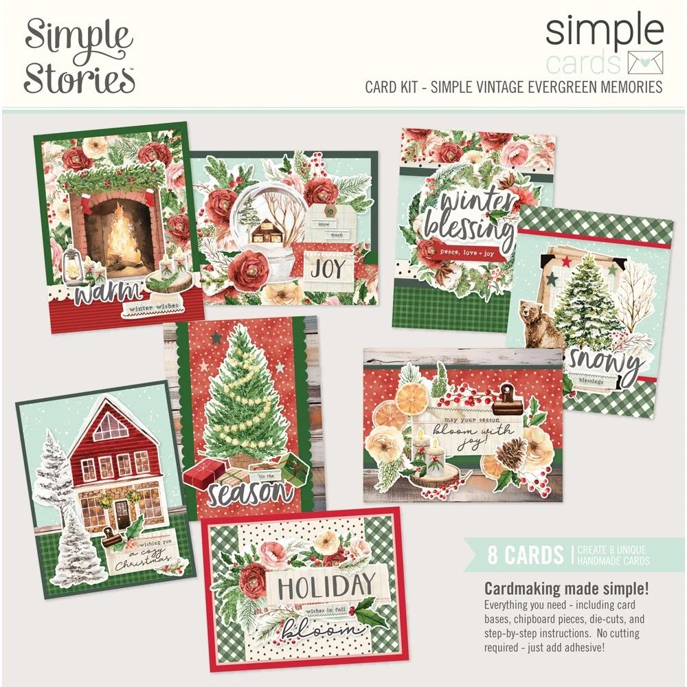 Simple Stories - Simple Vintage Evergreen memories Collection - Card Kit - Makes 8 Cards - 27835