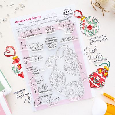 PinkFresh Studio - Seasons of Wonder Collection - Bundle - Ornamental Beauty - Stamp, Stencil &amp; Die - 332326,332426,332526