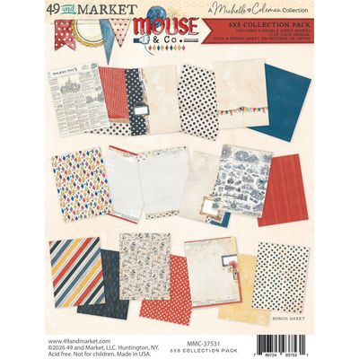 49 &amp; Market - A Michelle Coleman Collection - Mouse &amp; Co - 6" x 8" - Paper Pack - MMO37531 - 27 sheets