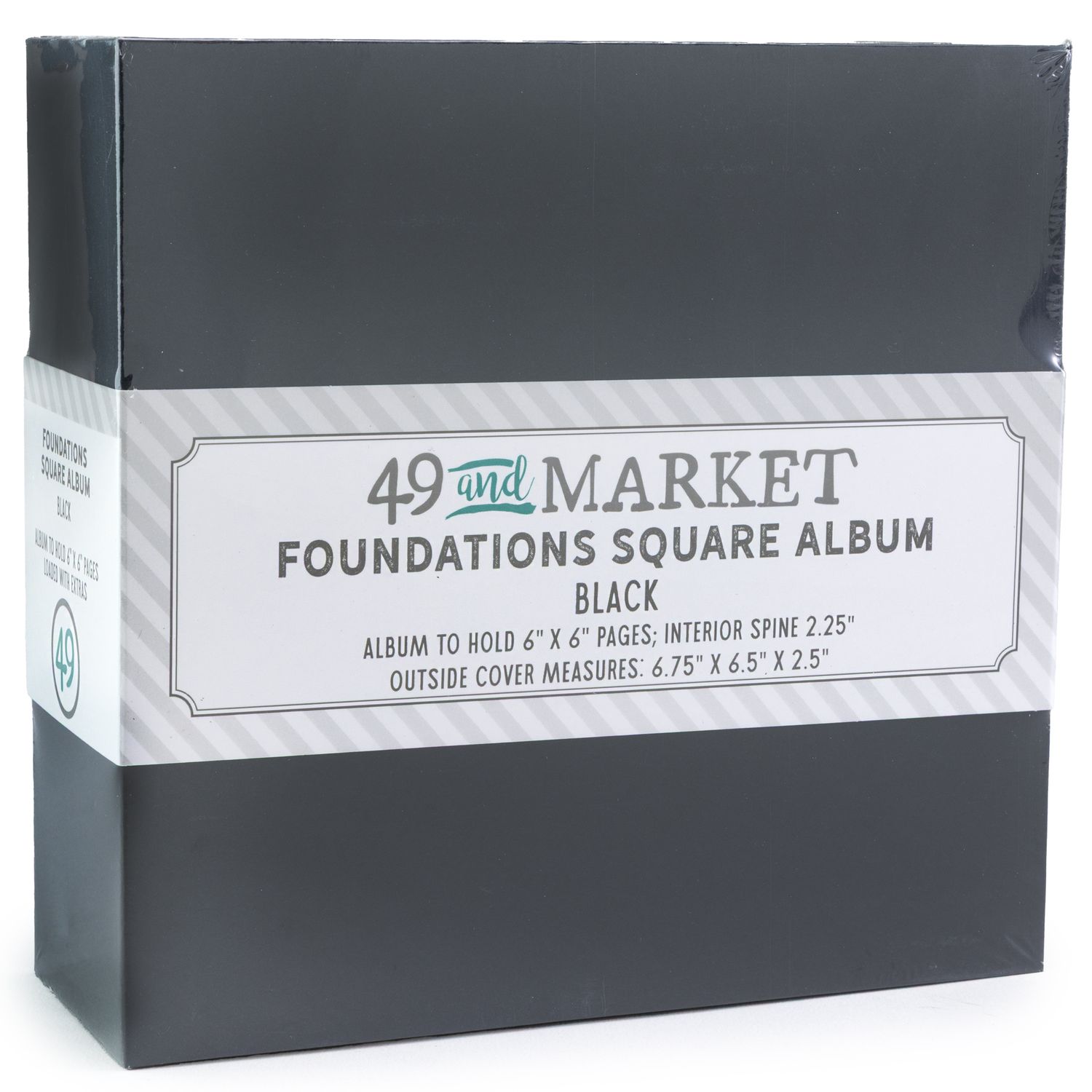 49 &amp; Market - Foundations Album - Square - Black - 6.75" x 6.5" x2.5" Spine - FA36732