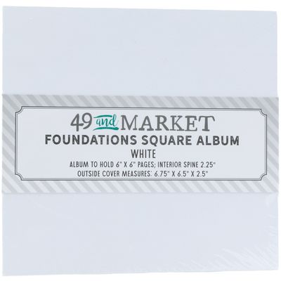 49 &amp; Market - Foundations Album - Square - White - 6.75" x 6.5" x2.5" Spine - FA367325