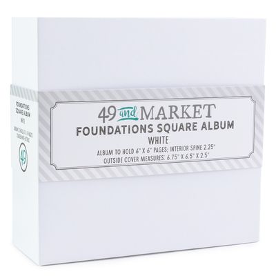 49 &amp; Market - Foundations Album - Square - White - 6.75" x 6.5" x2.5" Spine - FA367325