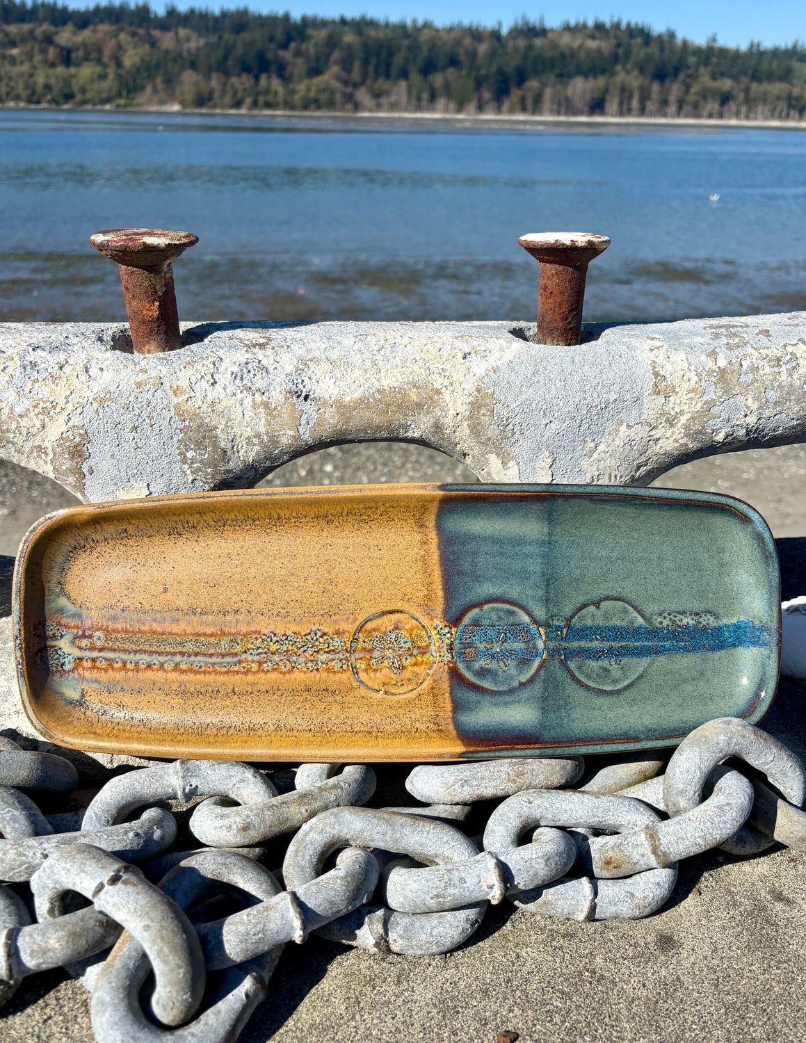 Oblong Serving Platter - Khaki Sand Dollars Oblong Serving Platter - Khaki Sand Dollars