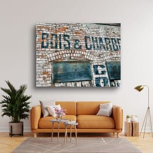 Weathered Signage Art Print | Urban Decay Wall Art | Vintage Brick Texture