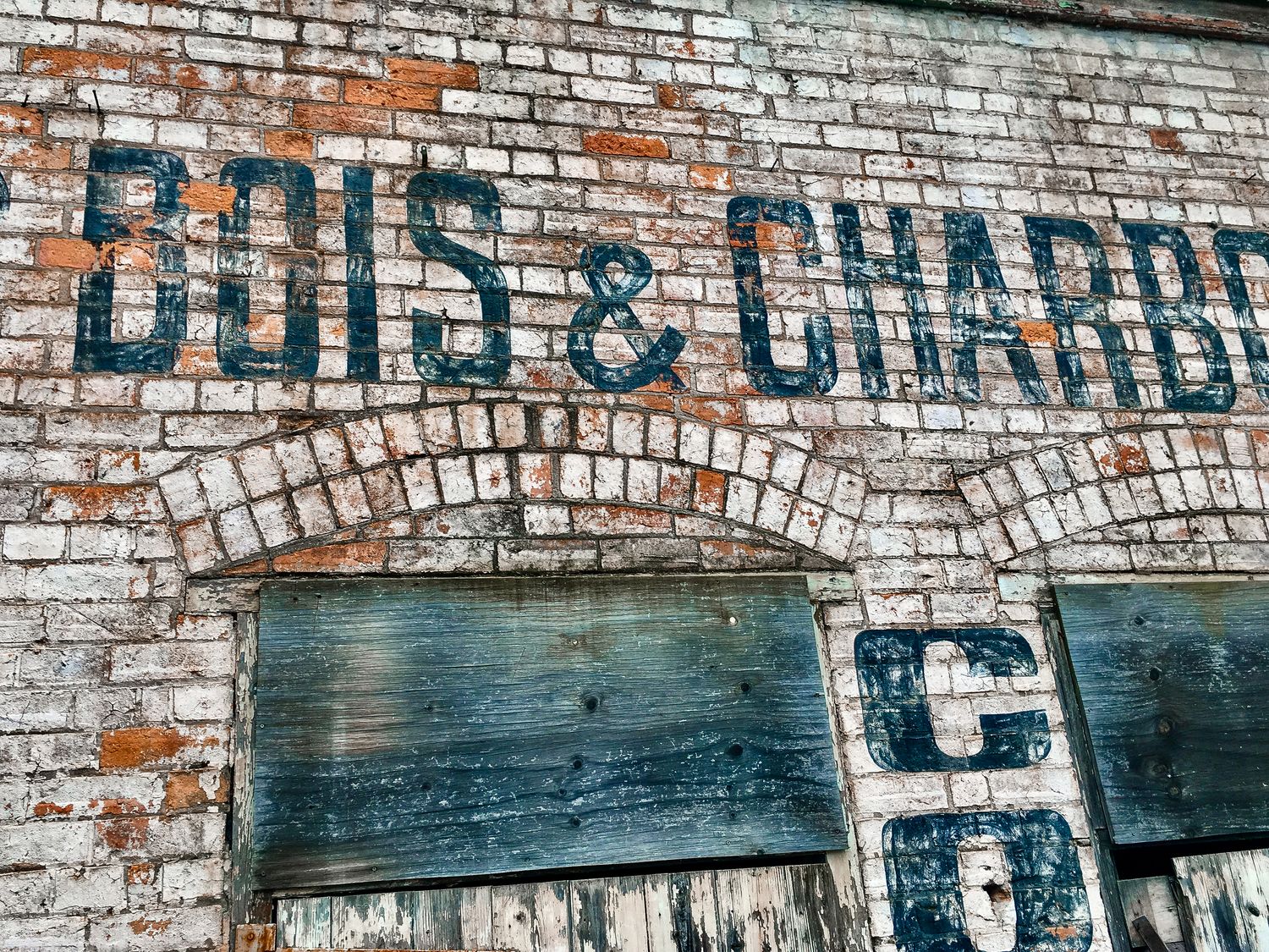 Weathered Signage Art Print | Urban Decay Wall Art | Vintage Brick Texture