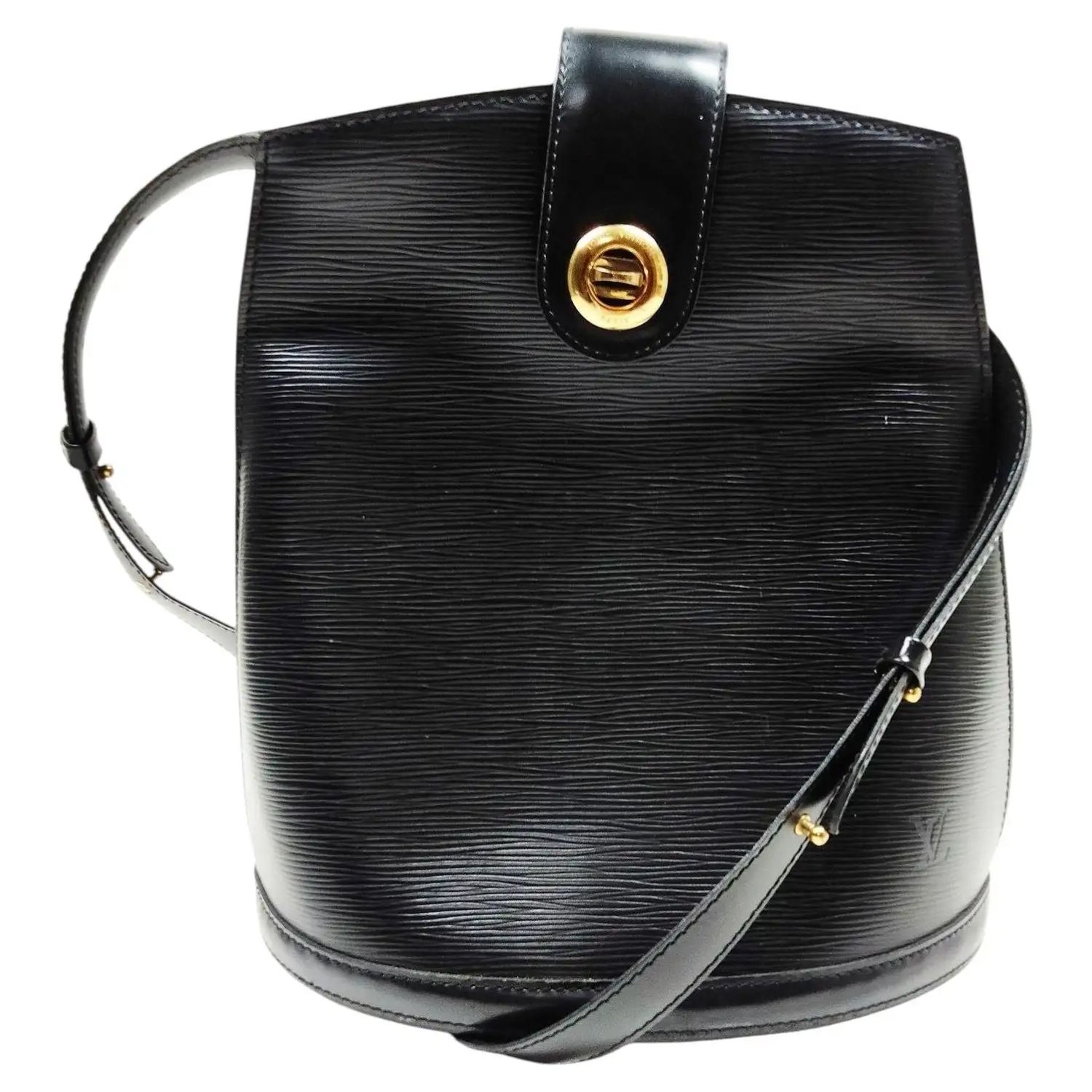 1995 Vintage Louis Vuitton Black Epi Leather Cluny Shoulder Bag 1995 Vintage Louis Vuitton Black Epi Leather Cluny Shoulder Bag