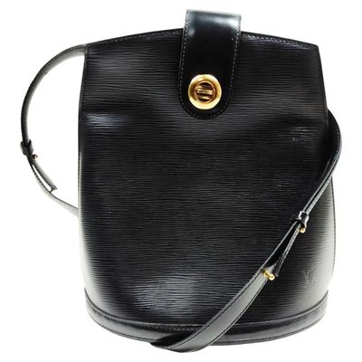 1995 Vintage Louis Vuitton Black Epi Leather Cluny Shoulder Bag