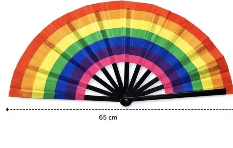 Fächer Regenbogen Kunststoff schwarz