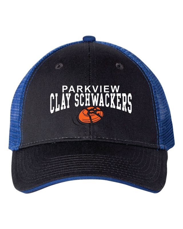 Parkview Clay Schwackers Trucker Cap, Charcoal/Royal