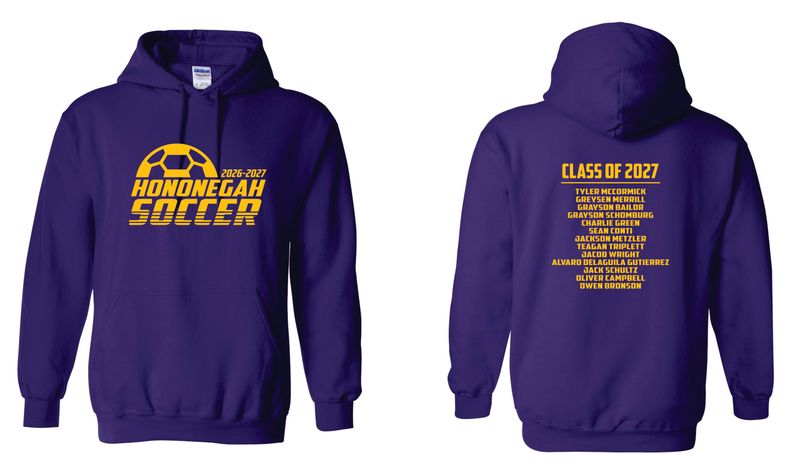 HONONEGAH SOCCER HOODED SWEATSHIRT, PURPLE