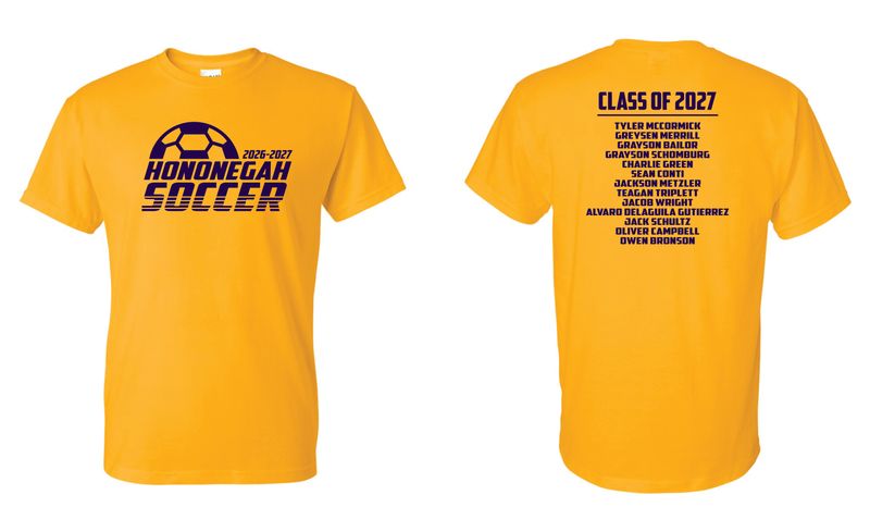 HONONEGAH SOCCER T-SHIRT, GOLD