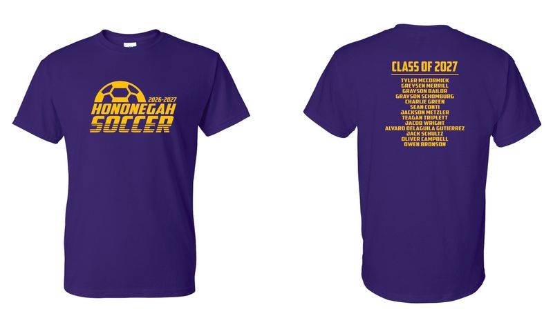 HONONEGAH SOCCER T-SHIRT, PURPLE
