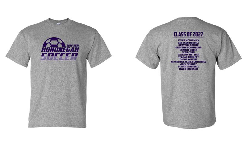 HONONEGAH SOCCER T-SHIRT, SPORT GREY