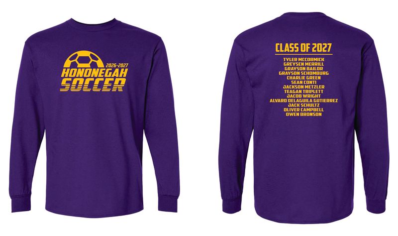 HONONEGAH SOCCER LONG SLEEVE T-SHIRT, PURPLE