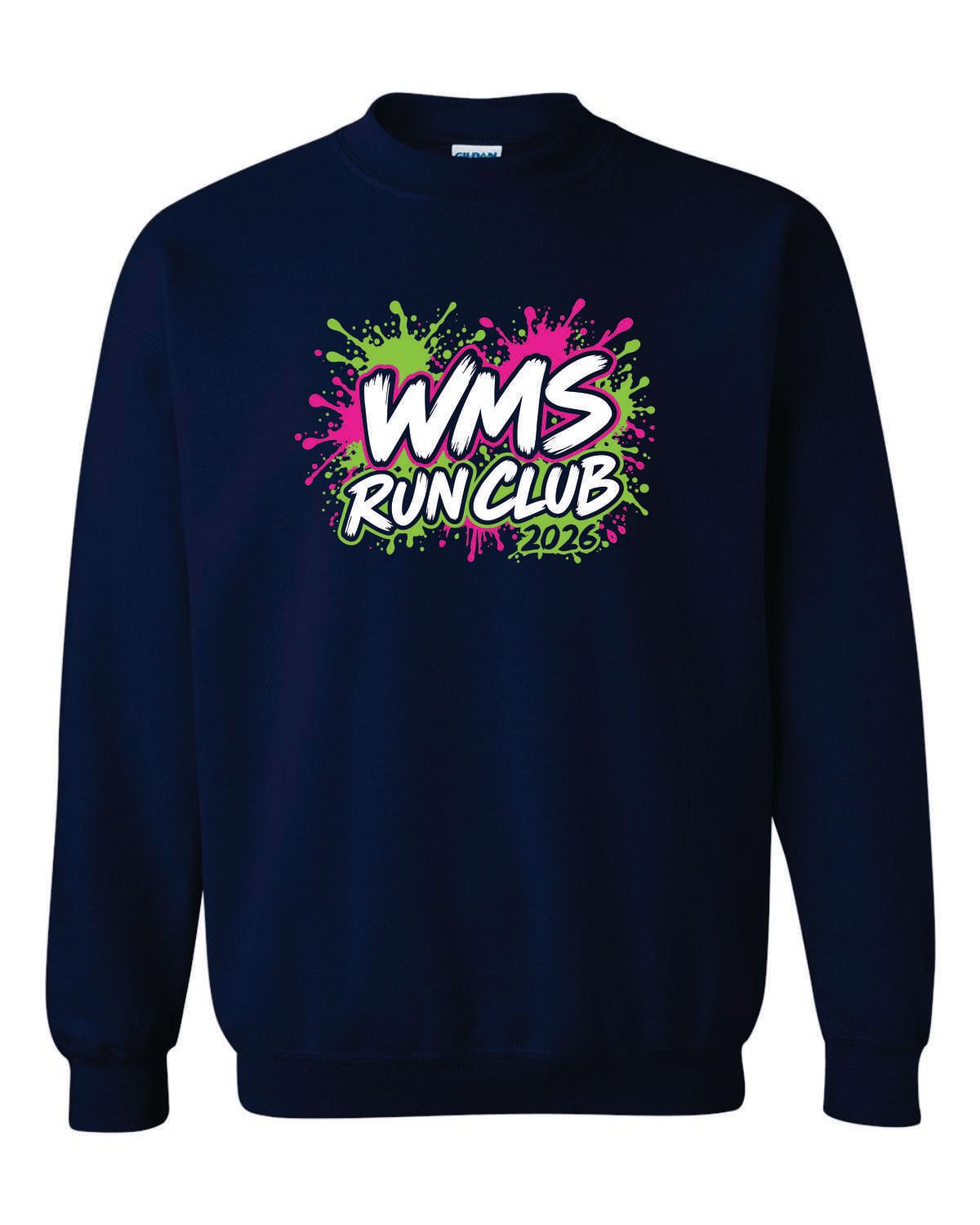 WMS RUN CLUB CREWNECK SWEATSHIRT, NAVY