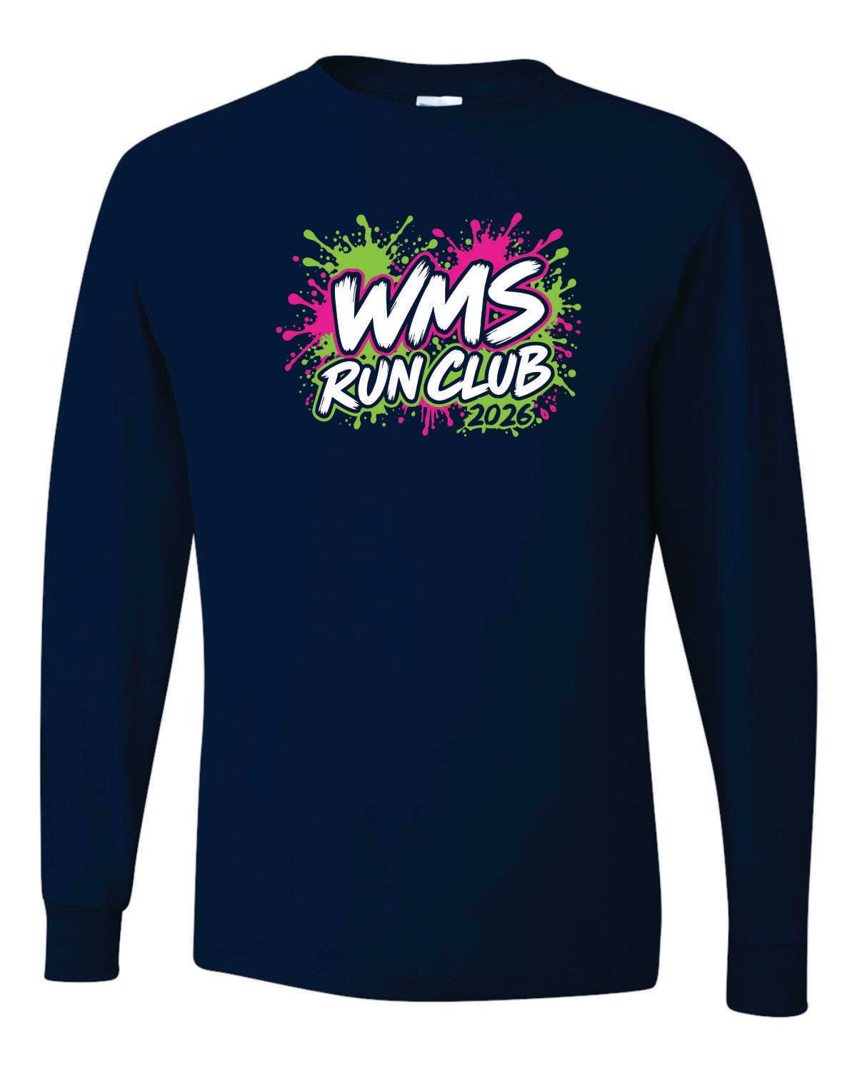 WMS RUN CLUB LONG SLEEVE T-SHIRT, NAVY