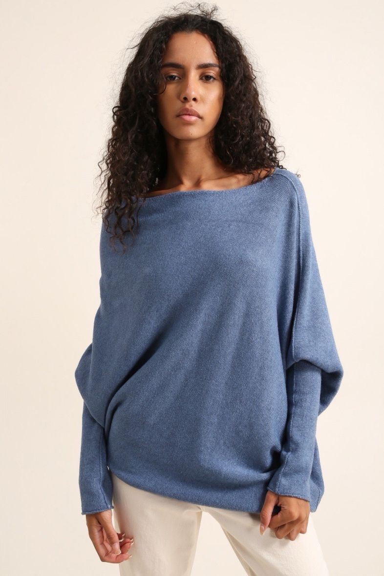 Asymmetric Knit, Colour: Jeans