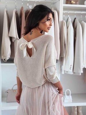 Fine Knit with Bow Detail