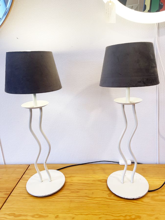 Paire de lampes postmodernes années 80