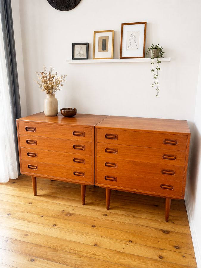 Paire de commodes scandinaves en teck – années 60