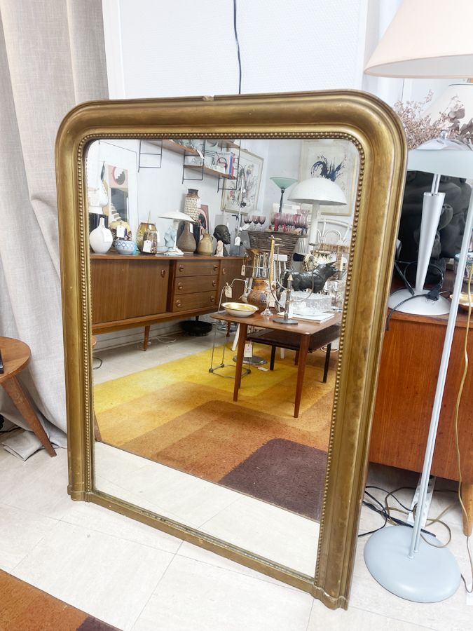 Grand miroir de cheminée Saint-Gobain, circa 1983