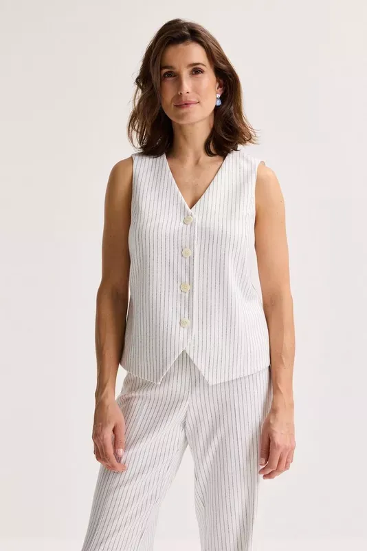 Mayerline gilet wit zwart gestreept derika 5030 300