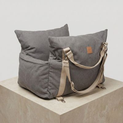 Baubaru Trio Autositz – Denim Pewter + Castorino Sand