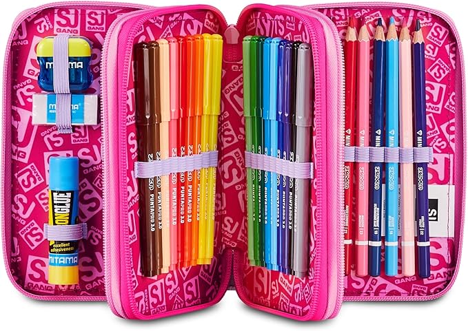 SJ GANG STYLE JAM GANG Astuccio Scuola 3 zip SOFT POUCH GIRL
