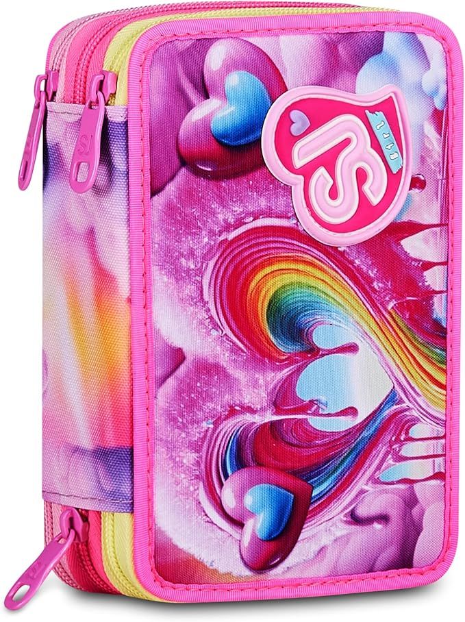SJ GANG STYLE JAM GANG Astuccio Scuola 3 zip JOYFUL PINS GIRL