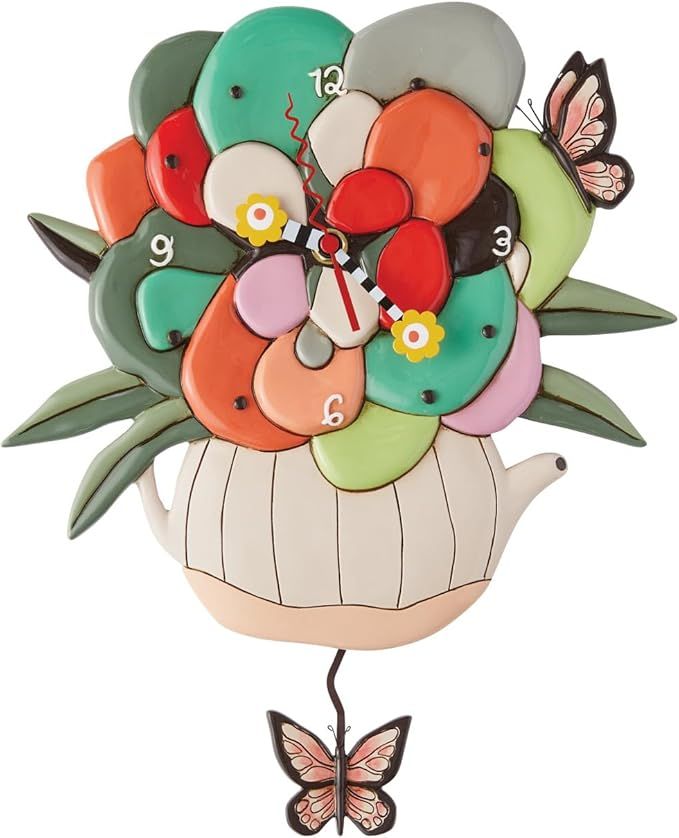 Orologio con pendolo Fiori e Farfalle - Tea Posy - Allen Design