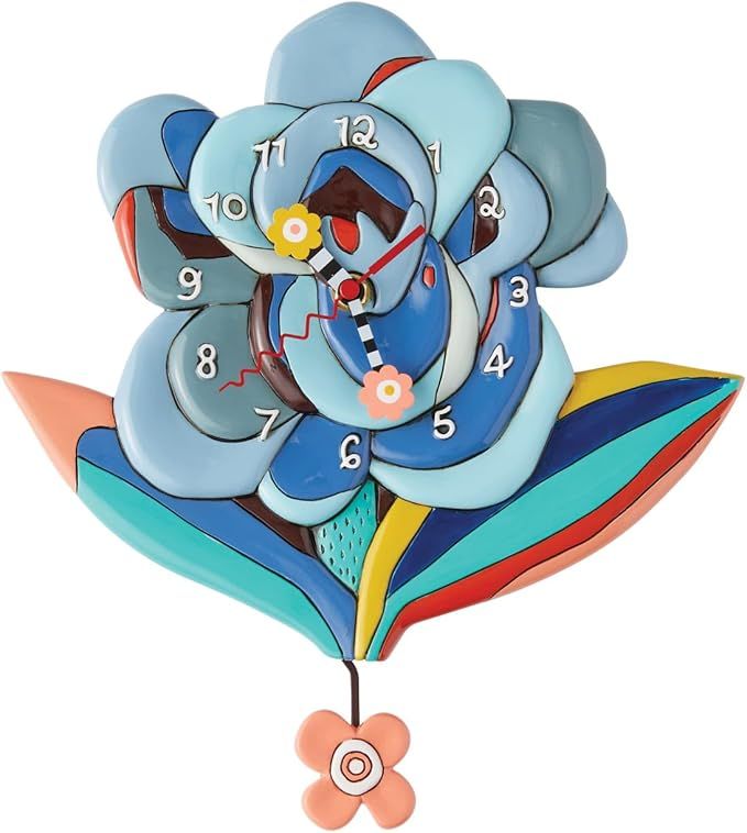 Orologio con pendolo Rosa Blu- Blue Bloom Clock - Allen Design