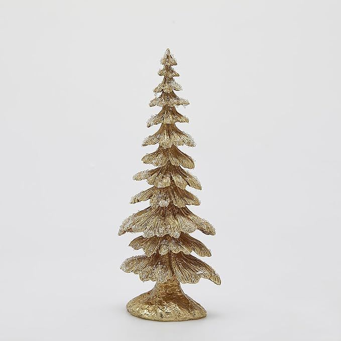 Decoro Pino di Natale Innevato H 44 Cm L 18 Cm L 12 Cm Gold - Enzo de Gasperi