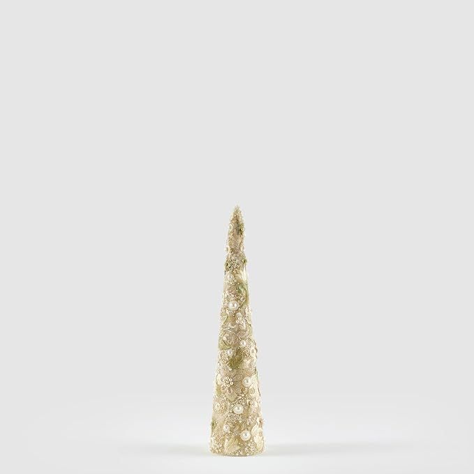 Alberello di Natale Traforato Verde e Oro in Plastica 41cm - Enzo de Gasperi