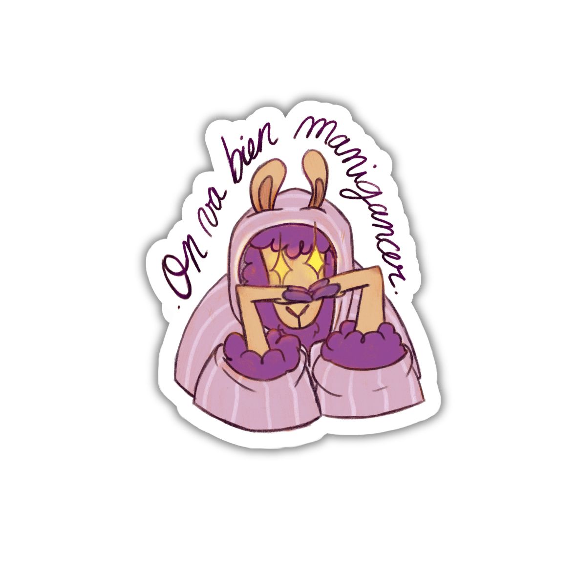 sticker d'un lama en djellaba qui va bien manigancer yeux en étoiles