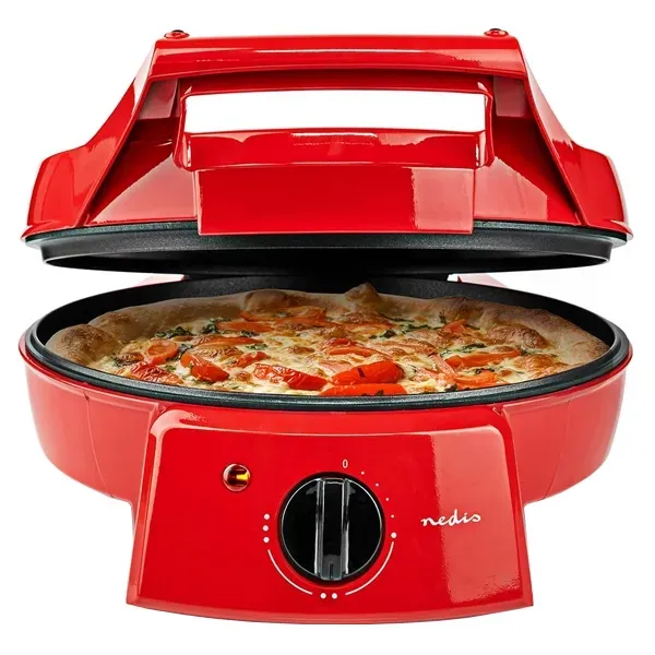 1800W 30 cm Pizza Maker & Table Grill, Nedis FCPM100FRD (Red/Black) 1800W 30 cm Pizza Maker & Table Grill, Nedis FCPM100FRD (Red/Black)
